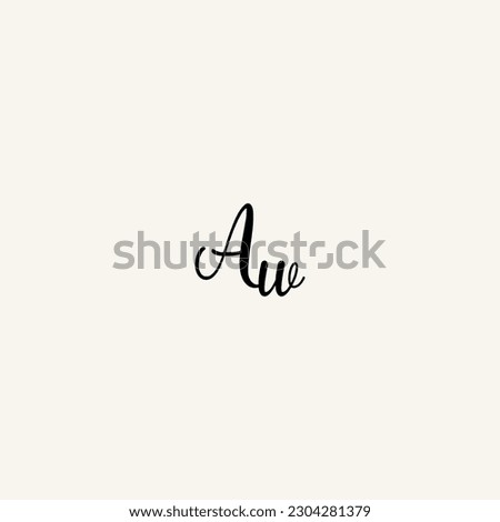 AW minimalism and simple script concept logo design ideas for any company
