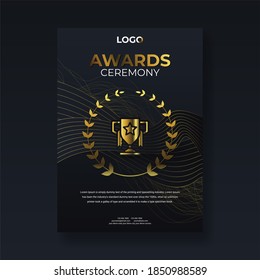 Award Ceremony Flyer Poster Design Golden Stock Illustration 1850988589 ...