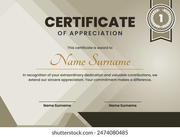 award certificate template design, with black and gold geometric design. day 25 - Powered by Shutterstock