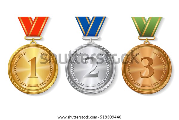 金メダル 銀メダル 銅メダルを獲得 のイラスト素材