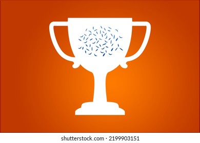 Award Trophy Icon Design Illustration Isolated On Background. Copy Space For Logo. Use For Post Card And Social Media Post