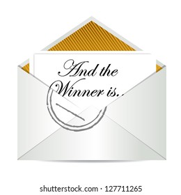 Award Winner Envelope Concept Illustration Design Over White