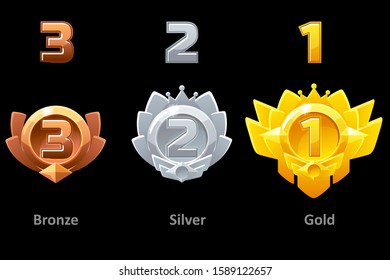 Awards Medals Gold Silver Bronze Rewards Stock Illustration 1589122657 ...