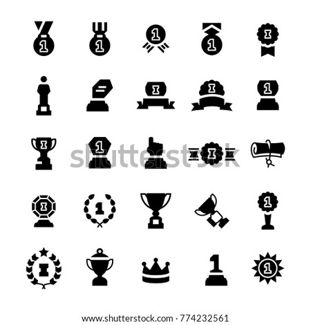  Awards and trophy icon set.