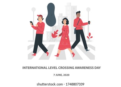 awareness about level crossing safety,International level crossing awareness day 2020, illustration - Powered by Shutterstock