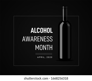 Awareness Month on the dangers of alcohol. illustration with a bottle of wine on the background - Powered by Shutterstock