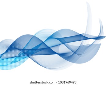 Awesome Abstract Soft Blue Wave Backgrounds Stock Illustration ...