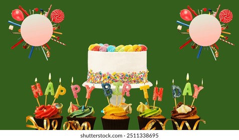 Awesome decorated happy birthday cake. - Powered by Shutterstock