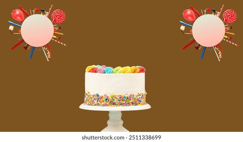 Awesome decorated happy birthday cake. - Powered by Shutterstock