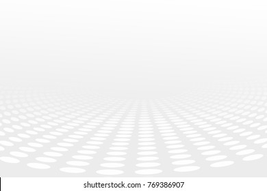 Awesome White And Grey Halftone Background. Futuristic Pattern Dots Backdrop.