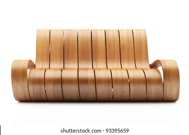 Awesome Wood Couch on white background