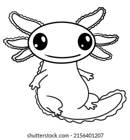 Axolotl Coloring Page Kids Stock Illustration 2156401207 | Shutterstock