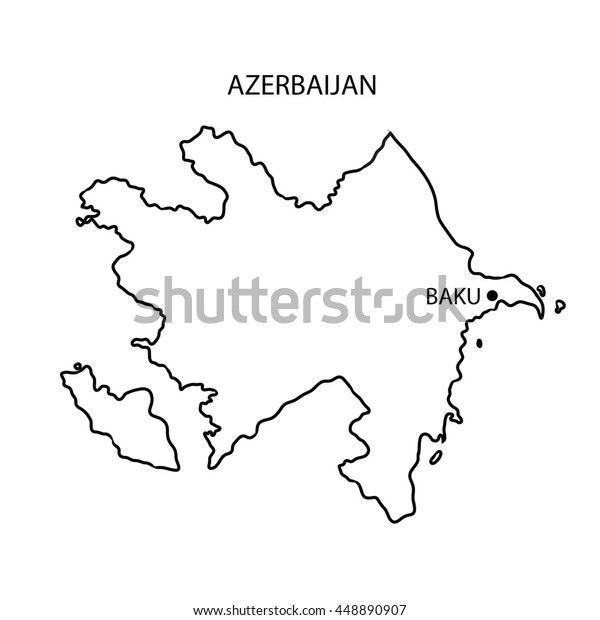 Azerbaijan Map Outline Stock Illustration 448890907