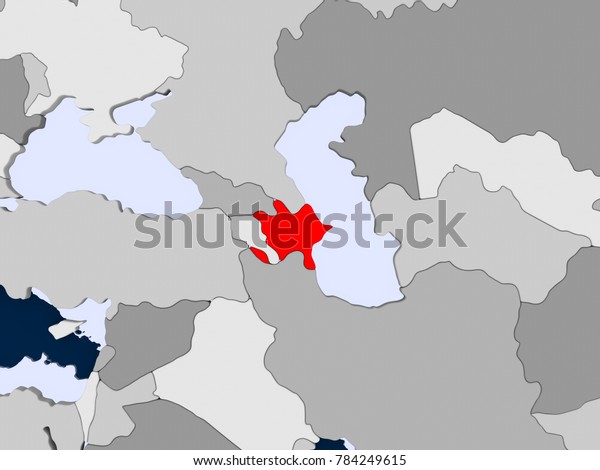 Azerbaijan Red On Political Map Transparent Stock Illustration ...