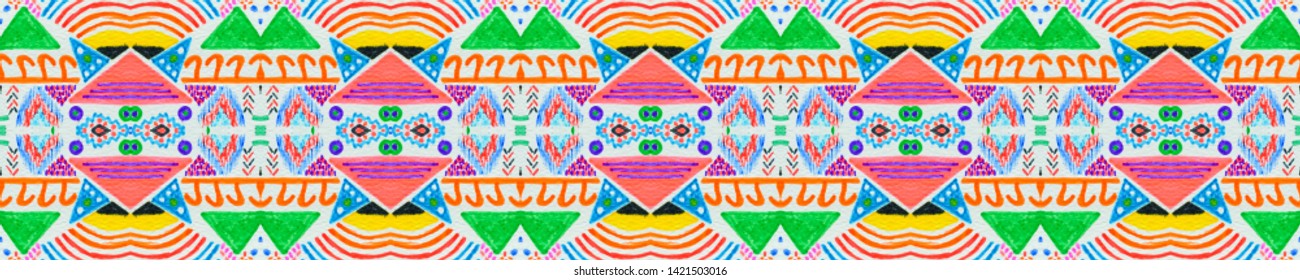 Aztec pattern. Seamless african print. Vintage boho design. Geometric folk decoration. American native ornament. Boho repeat texture. Yellow, black, white, blue, pink aztec pattern.
