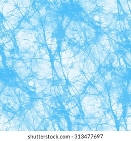 Azure Blue Fabric - Batik Seamless Pattern, Shibori Design