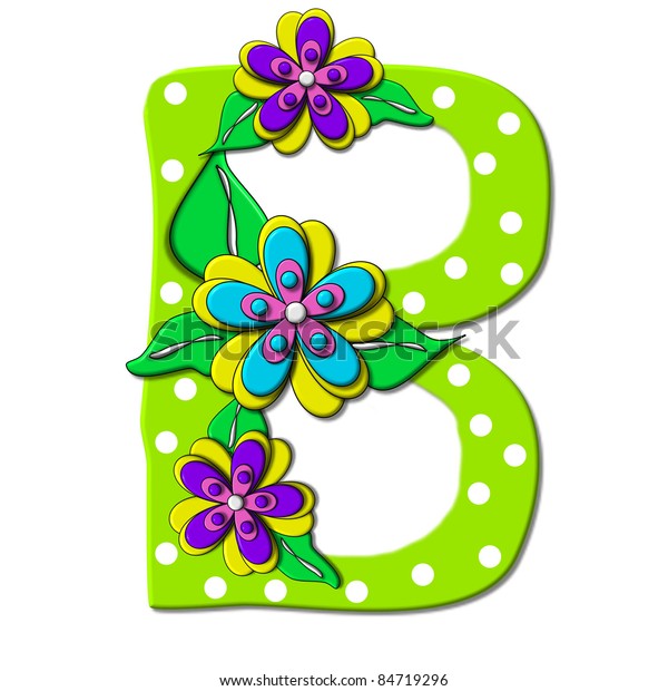 Ilustración De Stock Sobre B Alphabet Set Bright Floral Decorated 84719296