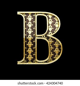 B Isolated Golden Letters Diamonds On: Ilustrações Stock 393572488 ...