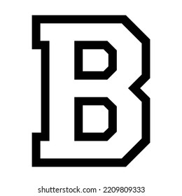 B Letter Sports College Jersey Font Stock Illustration 2209809333 ...