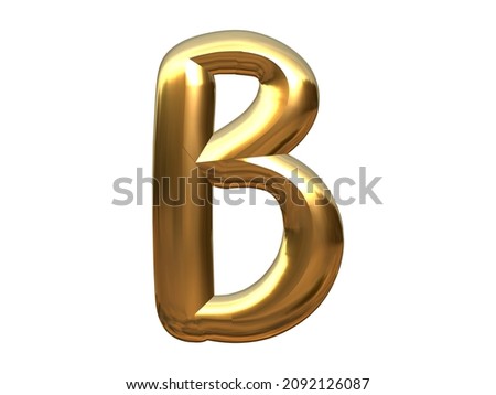 B is the second letter of the Latin-script alphabet. Isolated 3D illustration with White Background.