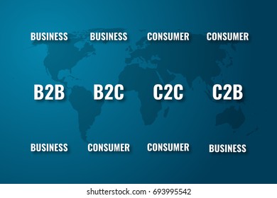 B2b B2c C2c C2b Concept Over Stock-illustration 693995542 | Shutterstock