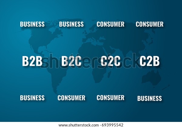 B2b B2c C2c C2b Concept Over Stock Illustration 693995542