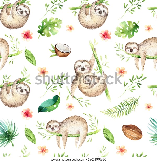 sloth nursery art