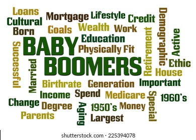 Baby Boomers Word Cloud On White Background