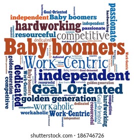 Baby Boomers In Word Collage