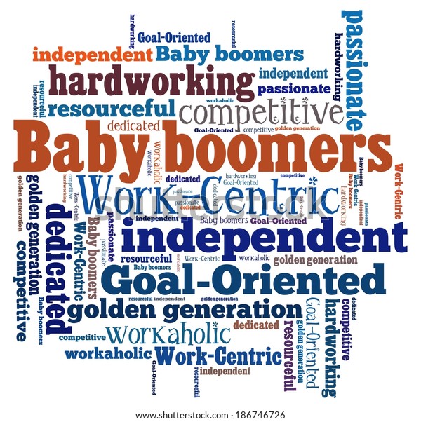 Baby boomers in word\
collage