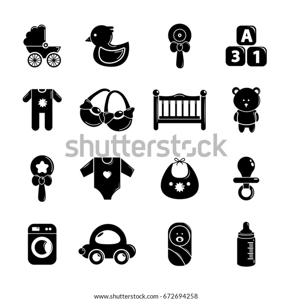 Baby born icons set. Simple illustration of 16 baby\
born  icons for web