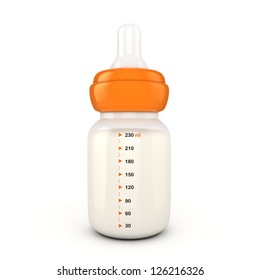 Baby Bottle 3D Rendered White Isolated