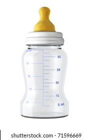 Babyflasche einzeln auf weißem Hintergrund