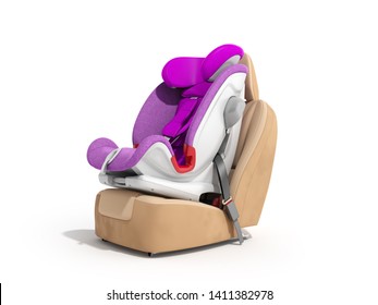 Baby Car Seat 3d Render On White 