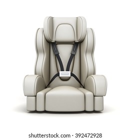 Baby Car Seat On White Background. 3d Rendering.