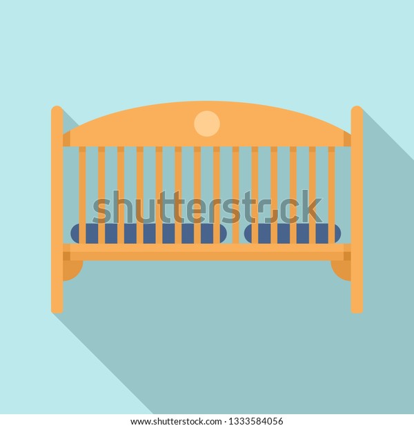 Baby Crib Icon Flat Illustration Baby Royalty Free Stock Image