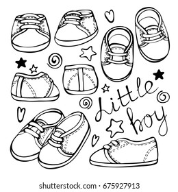 Kids Shoes Doodle Images, Stock Photos 