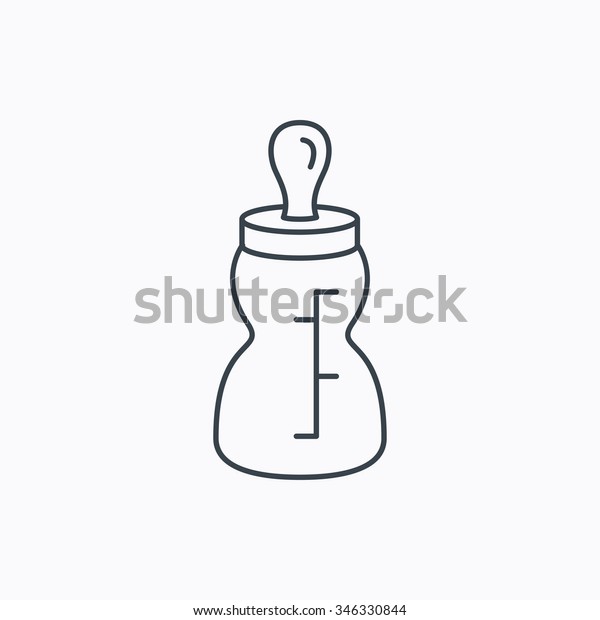 Baby Feeding Bottle Icon Drink Glass Stock Illustration 346330844
