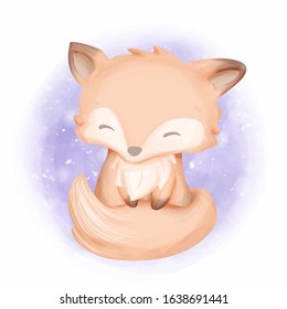 Download Baby Foxy Sweet Smile Stock Illustration 1638691441