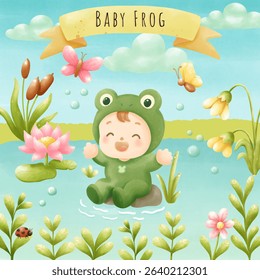 Клипарт для лягушек | Милый зеленый лягушка PNG | Цифровая загрузка Kawaii Frog