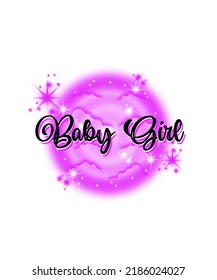 Baby Girl, Airbrush Effect Pink