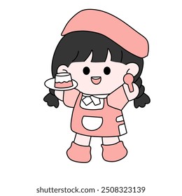 Baby girl cartoon caucasian character cheerful  - Powered by Shutterstock