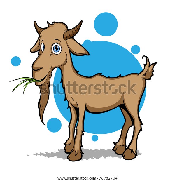 Bebe Chevre Mangeant Une Illustration D Herbe Illustration De Stock