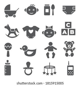 Basic Baby Icons Stock Vector (Royalty Free) 128081837 | Shutterstock