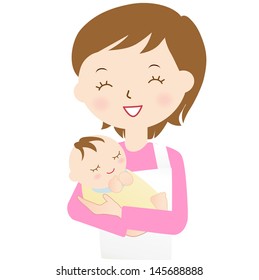 Beautiful Mother Daughter Happy Making Selfie Stock Vector (Royalty ...