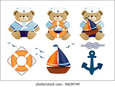 baby sailor bear set - Powered by Shutterstock