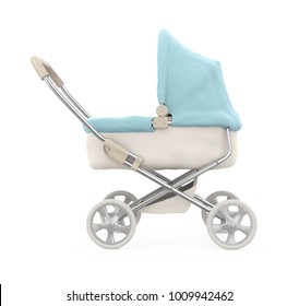 Baby Stroller Isolated. 3D Rendering