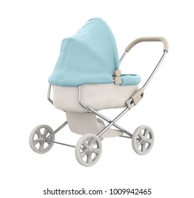 Baby Stroller Isolated. 3D Rendering