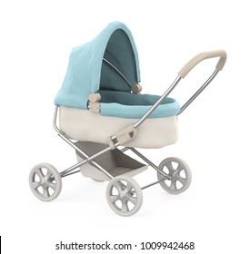 Baby Stroller Isolated. 3D Rendering