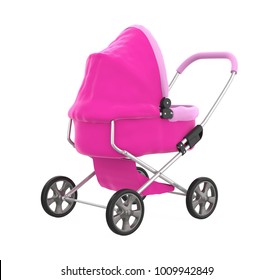 Baby Stroller Isolated. 3D Rendering